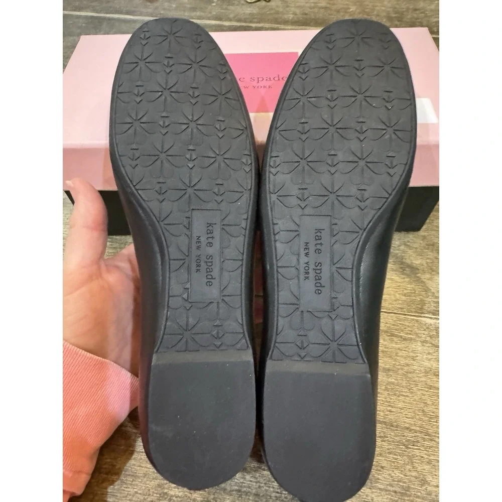 Kate Spade Kora Black Leather Ballet Flats Shoes Women Size 6.5‎